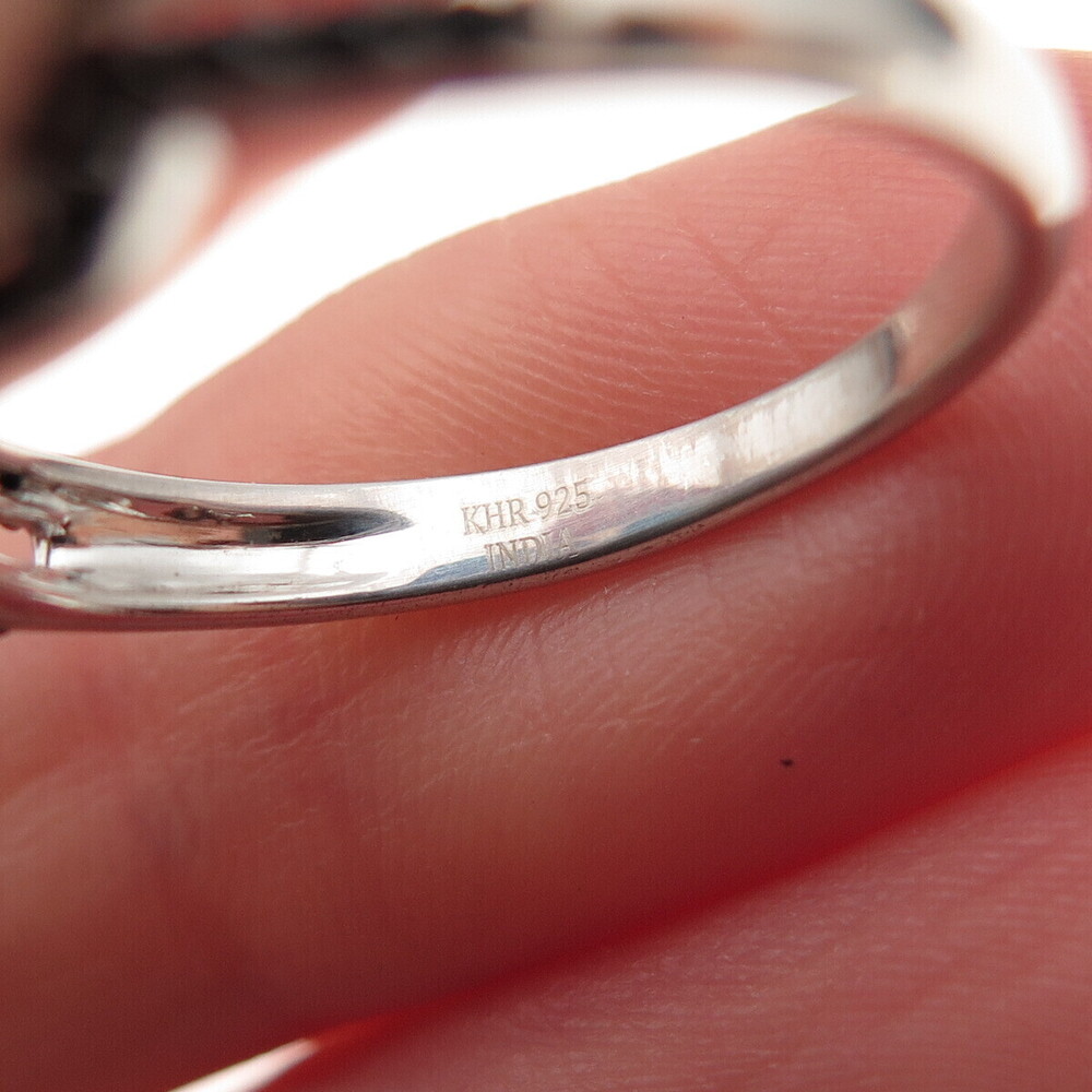 925 Sterling Silver Real Kingman Turquoise & Black Spinel Ring Size 8 - Picture 7 of 8